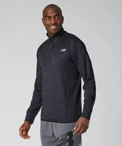 New Balance Men’s Tenacity Quarter Zip (BKH - Black/Heather)