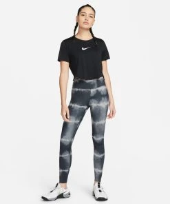 Nike Women's One Luxe Mid-Rise Printed Leggings (010 - Black/White/Clear) -New balance-shop 0A1403C8 D945 4AD0 B9C8 2F967829A080