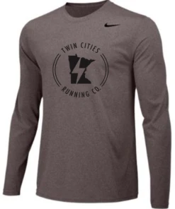 Nike Men’s TCRC Legend Long Sleeve Tee (091- Carbon Heather/Black)