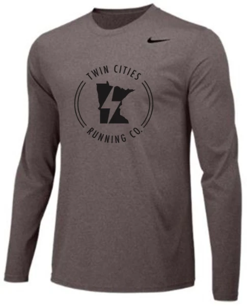 Nike Men’s TCRC Legend Long Sleeve Tee (091- Carbon Heather/Black) 1 Nike Men’s TCRC Legend Long Sleeve Tee (091- Carbon Heather/Black)