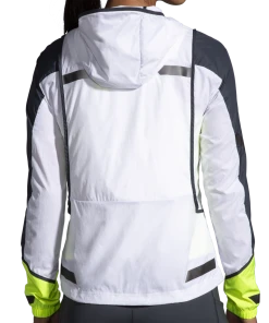 BROOKS Women's Run Visible Convertible Jacket (134 - White/Asphalt/Nightlife) -New balance-shop 0BE7E9A6 DF32 4E2A 9020 F18F33F027A4
