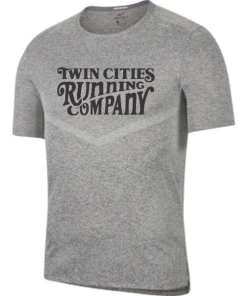 Nike TCRC Font Logo Men's DRI-FIT Rise 365 Short Sleeve Running Top (084 - Smoke Grey/Heather/Reflective Silver)