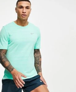 Nike Men's DRI-FIT Miler Short Sleeve (342 - Green)