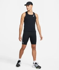 Nike Men's DRI-FIT ADV Aeroswift 1/2 Length Racing Tights (010 - Black/Black/Black/White) -New balance-shop 11C77F7F 1977 4D0D B323 A222D18B7392