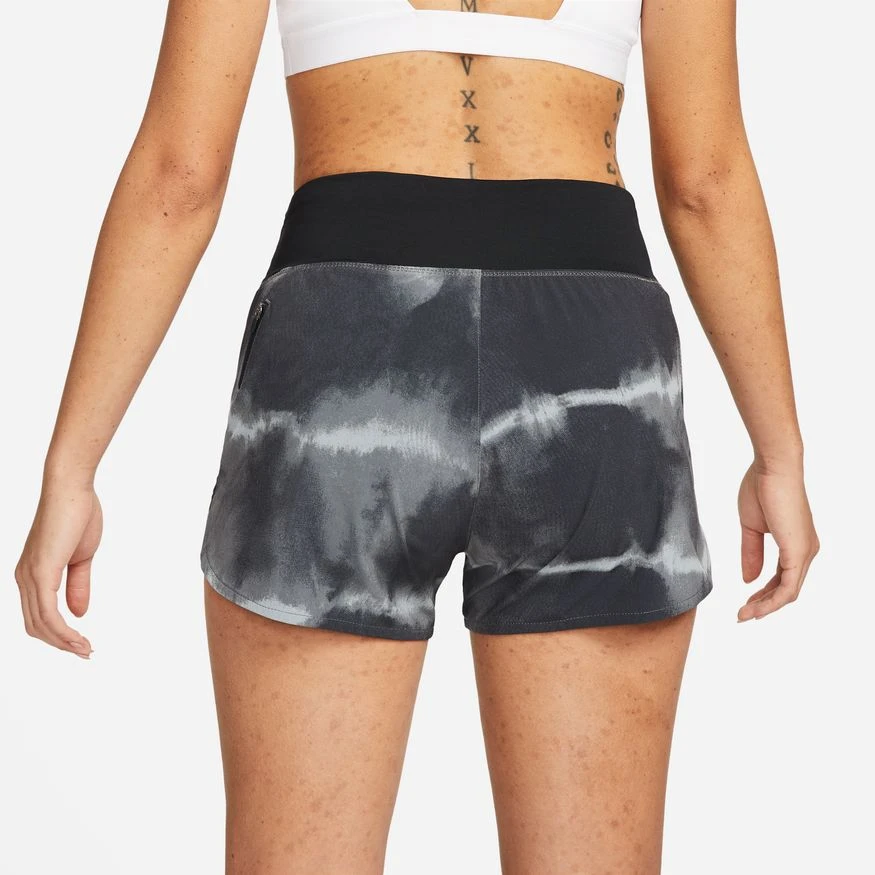 Nike Women's DRI-FIT Eclipse Mid-Rise Printed Running Shorts (010 - Black/White) 2 Nike Women's DRI-FIT Eclipse Mid-Rise Printed Running Shorts (010 - Black/White) - Image 2
