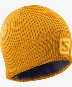Salomon Logo Beanie (Autumn Blaze/Citrus)