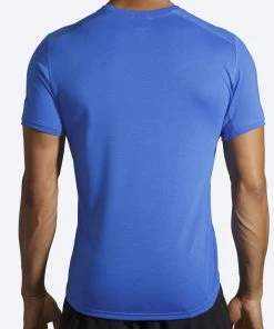 BROOKS Men's Distance Short Sleeve (471 - Heather Bluetiful) -New balance-shop 211323 471 mb distance mens short sleeve running shirt scaled