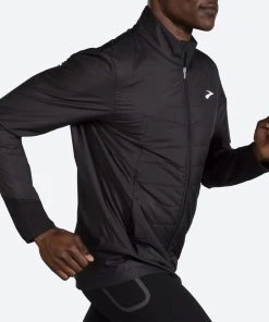 BROOKS Men's Shield Hybrid Jacket 2.0 (001 - Black) -New balance-shop 211415 001 mv shield hybrid jacket mens running jacket