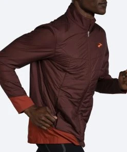 BROOKS Men's Shield Hybrid Jacket 2.0 (223 - Run Raisin/Copper) -New balance-shop 211415 223 mv shield hybrid jacket mens running jacket