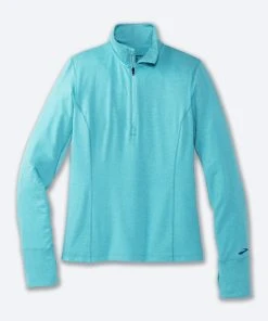 BROOKS Women's Dash 1/2 Zip (456 - Heather Vivid Teal)