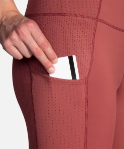 BROOKS Women's Method 1/2 Crop Tight (648 - Terracotta Print) -New balance-shop 221477 648 D2 Method 12 Crop Tight