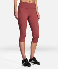 BROOKS Women's Method 1/2 Crop Tight (648 - Terracotta Print)