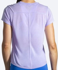 BROOKS Women's Distance Graphic Short Sleeve (597 - Heather Violet Dash/Run Day) -New balance-shop 221541 597 mb distance graphic womens short sleeve running shirt