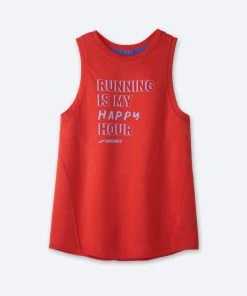 BROOKS Women's Distance Graphic Tank (624 - Jamberry/Happy Hour)