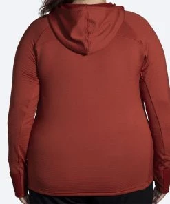 BROOKS Women's Notch Thermal Hoodie 2.0 (692 - Copper) -New balance-shop 221568 692 mb notch thermal hoodie womens long sleeve running shirt