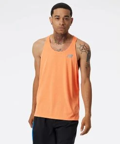 New Balance Men’s Impact Run Singlet (VO2 - Vibrant Orange Heather)