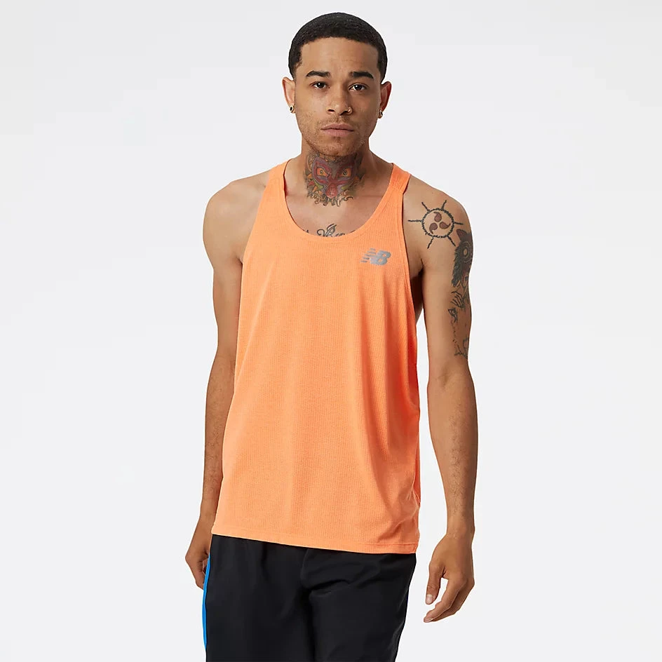 New Balance Men’s Impact Run Singlet (VO2 - Vibrant Orange Heather) 1 New Balance Men’s Impact Run Singlet (VO2 - Vibrant Orange Heather)
