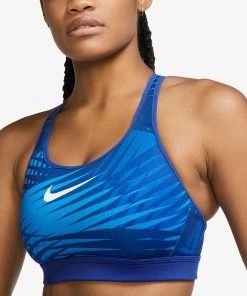 Nike Women's USA Impact Strappy Bra (406 - Blue/Deep Royal Blue/Reflect White) -New balance-shop 250121 Gallery 3 0953052