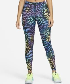 Nike Women's Run Division Mid-Rise Leggings (010 - Black/Black)