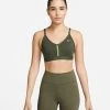Nike Women’s DRI-FIT Indy Sports Bra (325 - Cargo Khaki/Alligator/Cargo Khaki/White)