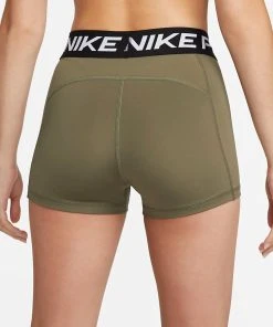 Nike Women's Pro 3" Shorts (223 - Medium Olive/Black/White) -New balance-shop 2ff9e1d7 3685 42d0 94f8 2970c344ff33