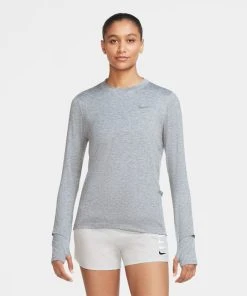Nike Women's DRI-FIT Element Running Crew (084 - Smoke Grey/Light Smoke Grey/Reflective Silver)