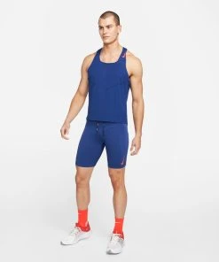 Nike Men's DRI-FIT ADV Aeroswift 1/2 Length Racing Tights (455 - Deep Royal Blue/Bright Crimson) -New balance-shop 3D8C6045 F8B3 425F B0A2 7637F4202FBB