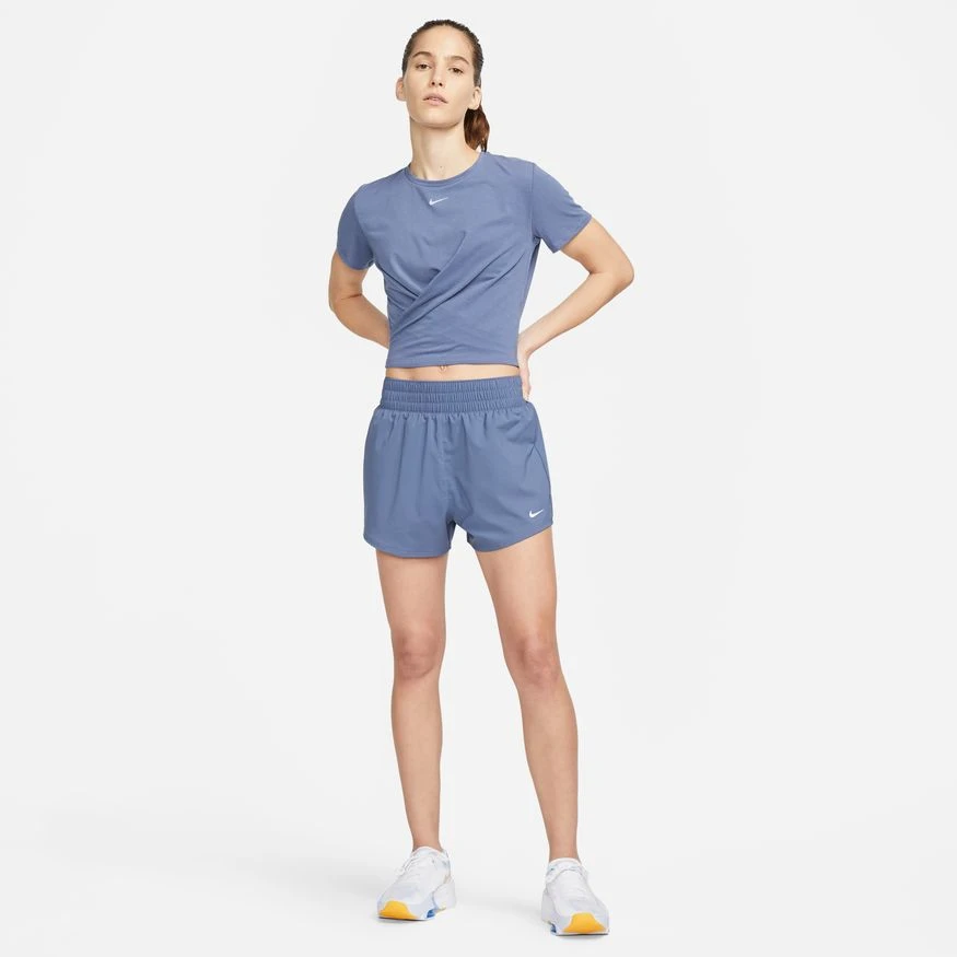 Nike Women’s DRI-FIT High Waisted 3”Brief Lined Short (491 - Diffused Blue/Reflective Silver)) 5 Nike Women’s DRI-FIT High Waisted 3”Brief Lined Short (491 - Diffused Blue/Reflective Silver)) - Image 5
