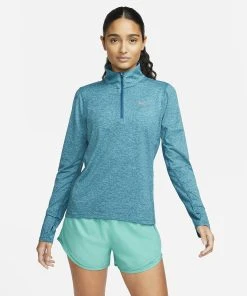 Nike Women’s Element 1/2 Zip Running Top (404 - Marina/Washed Teal/Heather)
