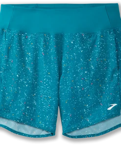 BROOKS Women's Chaser 7" Short (486 - Lagoon Speckle Print/Lagoon)