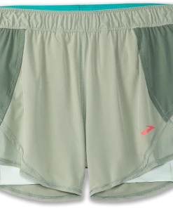 BROOKS Women's Chaser 5" 2-in-1 Short (326 - Pebble/Dark Pebble/Cool)