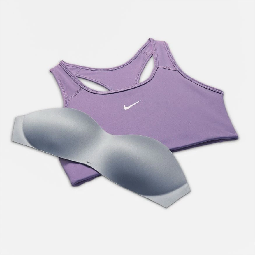 Nike Women’s Swoosh Medium-Support Padded Bra (574 - Amethyst Smoke/White) 4 Nike Women’s Swoosh Medium-Support Padded Bra (574 - Amethyst Smoke/White) - Image 4