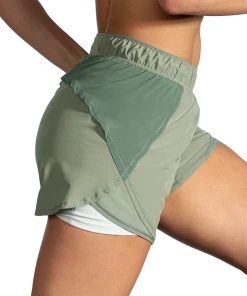 BROOKS Women's Chaser 5" 2-in-1 Short (326 - Pebble/Dark Pebble/Cool) -New balance-shop 642CE88F E0C4 42B2 A1D7 8A9CF596E638