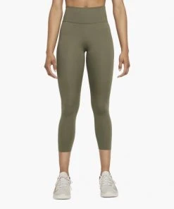 Nike Women's One Luxe Mid-Rise Crop Leggings (222 -Medium Olive Green)