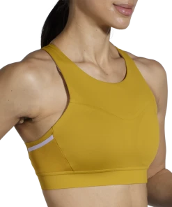 BROOKS Women's Drive 3 Pocket Run Bra (362 - Golden Hour/Violet Dash) -New balance-shop 785C0BEA C97E 4744 9960 C96DD2FEF910