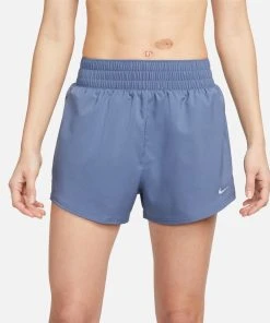 Nike Women’s DRI-FIT High Waisted 3”Brief Lined Short (491 - Diffused Blue/Reflective Silver))