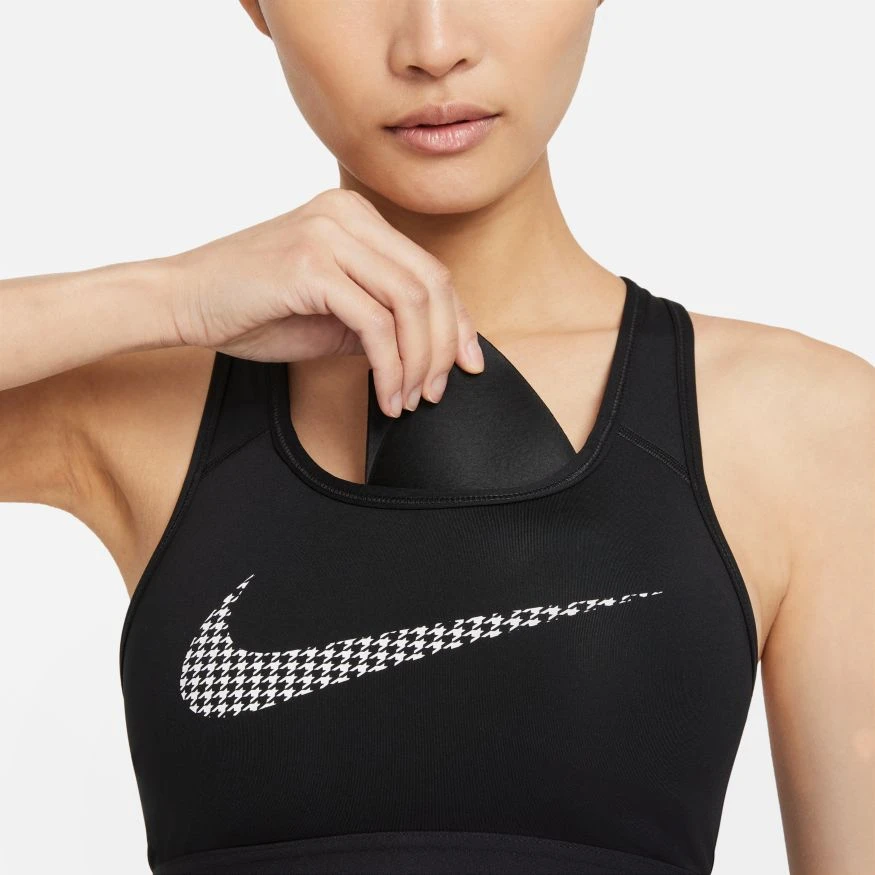 Nike Women’s Swoosh Icon Clash Sports Bra (010 - Black/White) 3 Nike Women’s Swoosh Icon Clash Sports Bra (010 - Black/White) - Image 3