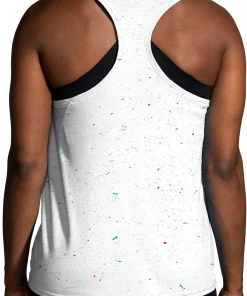 BROOKS Women's Distance Tank 2.0 (150 - White Speckle Print) -New balance-shop 911E21B3 10D0 49A9 836D C12EAF6C75D8