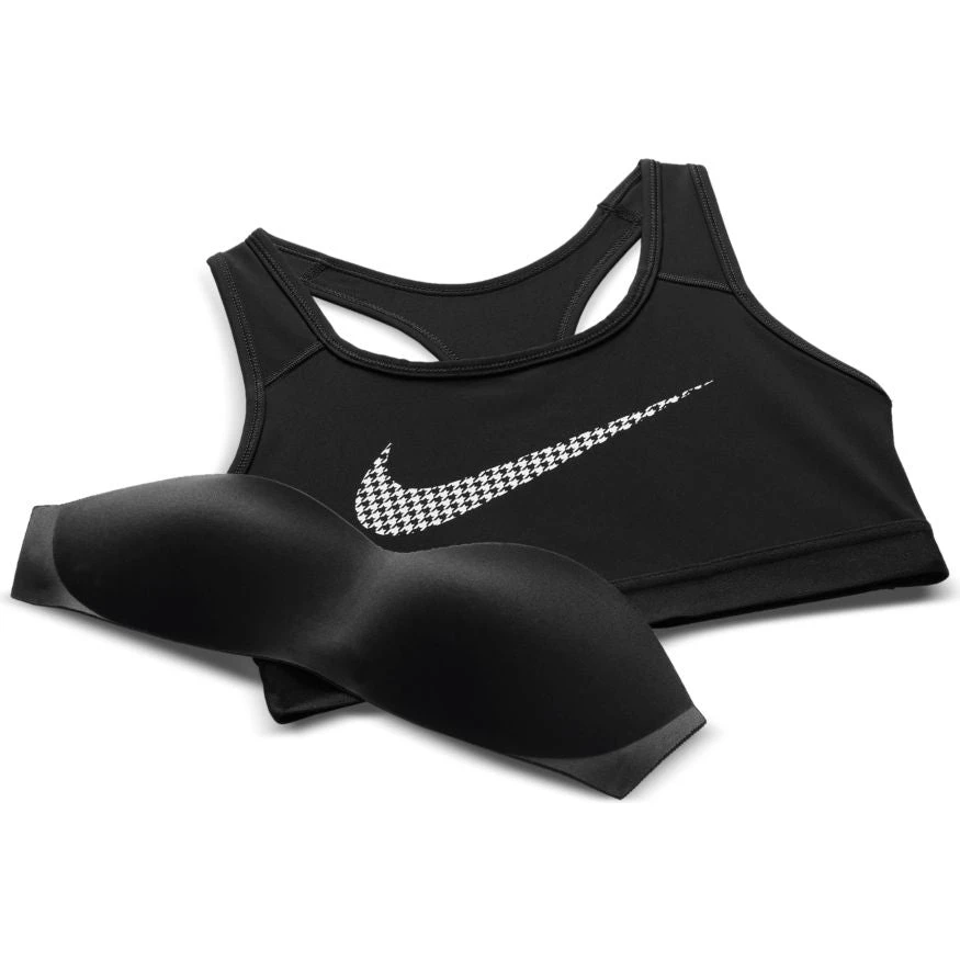 Nike Women’s Swoosh Icon Clash Sports Bra (010 - Black/White) 4 Nike Women’s Swoosh Icon Clash Sports Bra (010 - Black/White) - Image 4