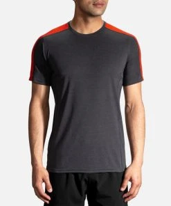 BROOKS Men’s Distance SS (052 - Heather/Asphalt/Lava)