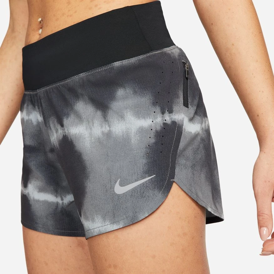 Nike Women's DRI-FIT Eclipse Mid-Rise Printed Running Shorts (010 - Black/White) 3 Nike Women's DRI-FIT Eclipse Mid-Rise Printed Running Shorts (010 - Black/White) - Image 3