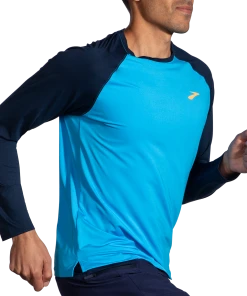 BROOKS Men's Atmosphere Long Sleeve 2.0 (499 - Spring Break/Navy)