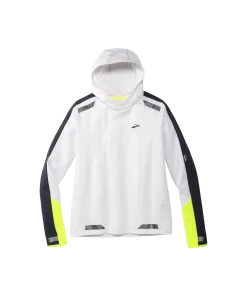 BROOKS Women's Run Visible Thermal Hoodie (134 - White/Asphalt/Nightlife)