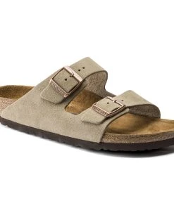 Women's Birkenstock Arizona Soft Footbed Taupe Suede BIRK-951301