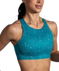 BROOKS Women's Drive 3 Pocket Run Bra (464 - Lagoon Speckle Print) -New balance-shop C33C9354 E4D5 42EA 8019 2F77479E01D8