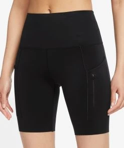 Nike Women’s Go Firm-Support High-Waisted 8” Shorts (010 - Black/Black)
