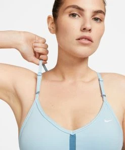 Nike Women’s DRI-FIT Indy Sports Bra (442 - Ocean Bliss/Noise Aqua/Noise Aqua/White) -New balance-shop CZ4456 442 PHSYM001