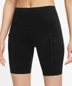 Nike Women’s Go Firm-Support Mid Rise 8” Shorts (010 - Black/Black)