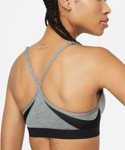 Nike Women's DRI-FIT Indy Sports Bra (084 - Smoke Grey/Pure/Black/White) -New balance-shop D40A7110 1648 4CE5 AF15 827DC0B0E140