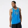 New Balance Men's Graphic Impact Run Singlet (SB8 - Serene Blue/Heather)